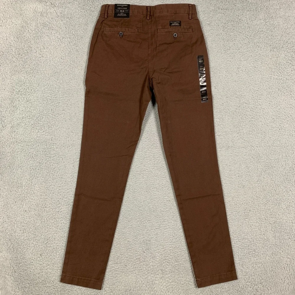 Banana Republic Lived-in Chino Pants Men's 28x32 Rich Earth Slim Tapered NWT $95